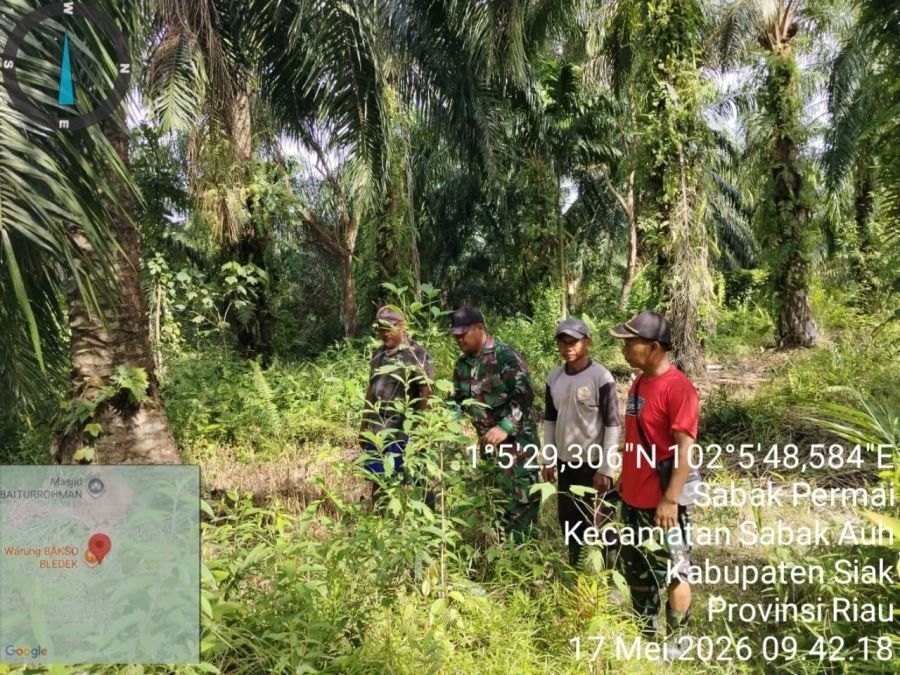 Babinsa-Polri Sisir Sabak Permai, Karhutla Nihil Titik Api