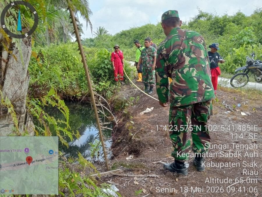 Babinsa Koramil 06/PWK Sabak Auh Perketat Patroli Karhutla, Sungai Tengah Dipastikan Aman dari Titik