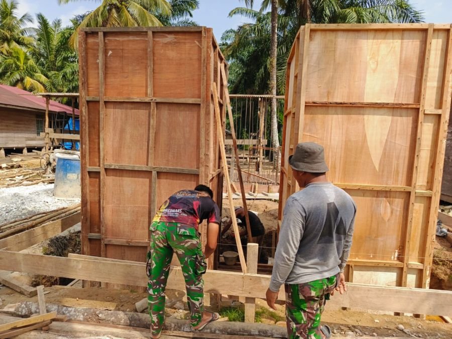 BABINSA KORAMIL 06/TANJUNG MEDAN TERUS PACU PEMBANGUNAN JEMBATAN GARUDA, PEKERJAAN BERLANJUT