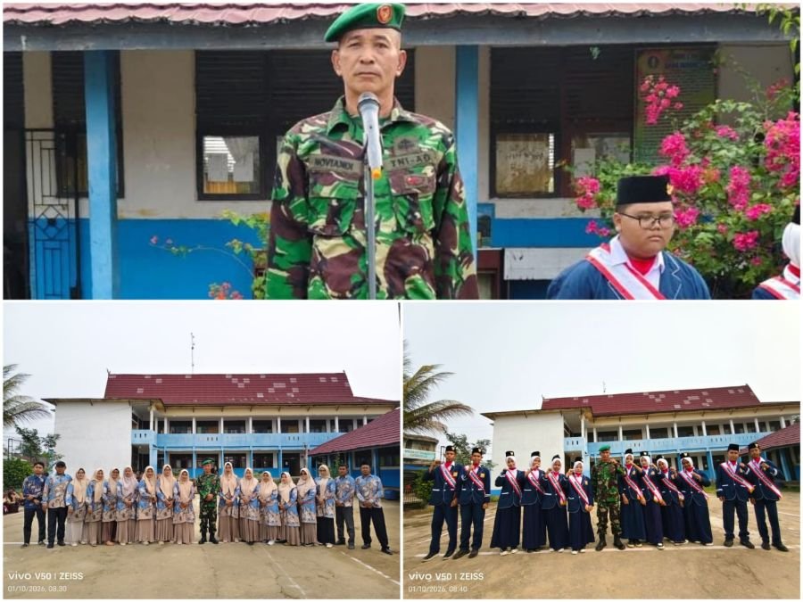 Babinsa Koramil 07/Reteh di Pembina Upacara Hari Kesaktian Pancasila, Siswa/i SMP N 1 Reteh Antusias