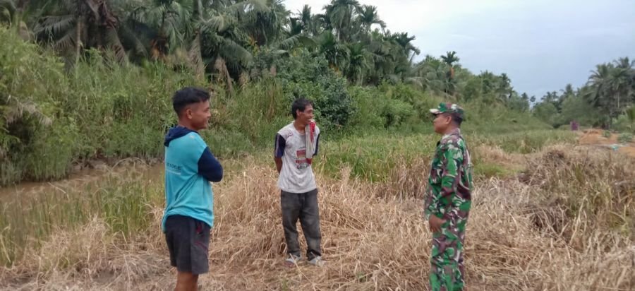 Babinsa Koramil 07/Reteh Turun ke Tapal Batas, Jaga Wilayah Sekaligus Cegah Karhutla