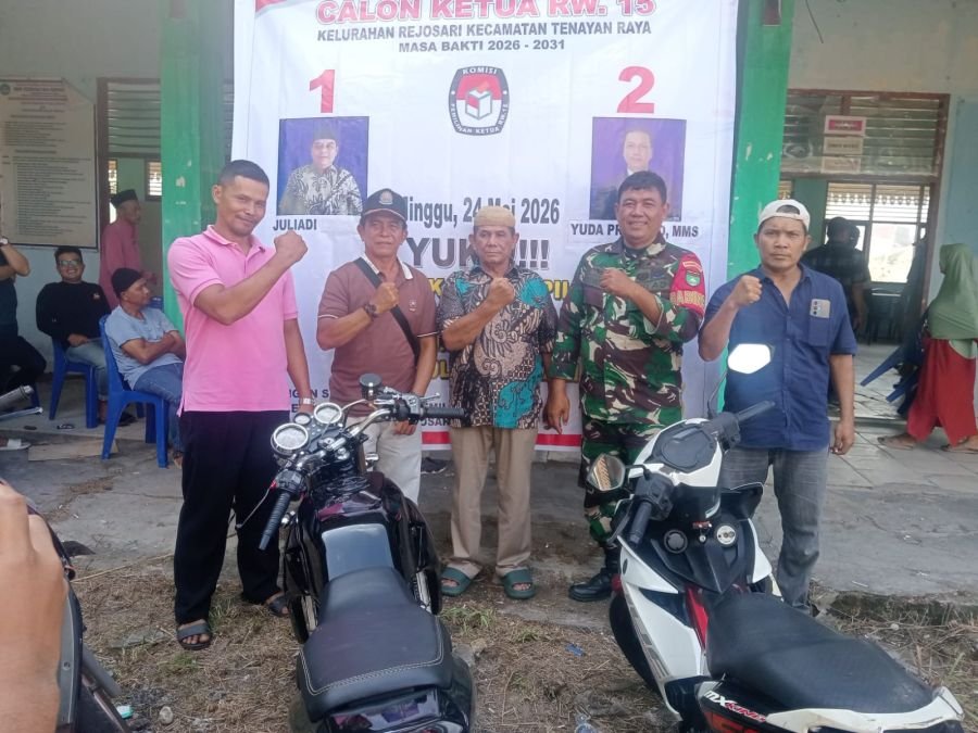 Babinsa Koramil 07/Tenayan Raya Monitoring Pemilihan Ketua RW 15 Rejosari