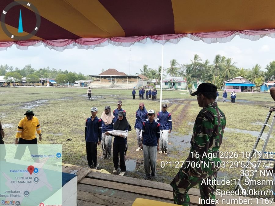 Babinsa Koramil 08/ Mdh Melaksanakan Geladi Kotor dan Bersih Pelaksanaan Kegiatan Upacara HUT Ke 81