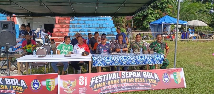 Babinsa Koramil 09/Singingi Sertu Jasman Hadiri Pembukaan Festival Sepakbola