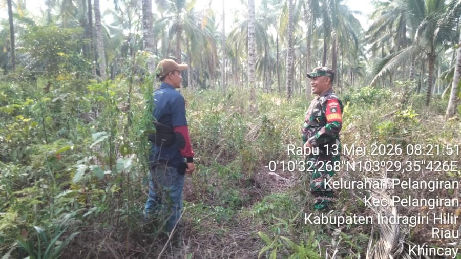 Babinsa Koramil 10/Pelangiran Sertu Dodi Eka putra Perkuat Pengawasan Lewat Patroli Tapal Batas