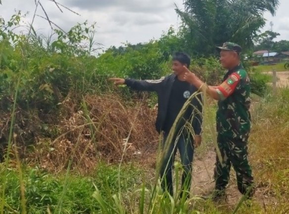 Babinsa Koramil 11/PBR Laksanakan Patroli Tapal Batas, Pastikan Wilayah Aman dari Karhutla