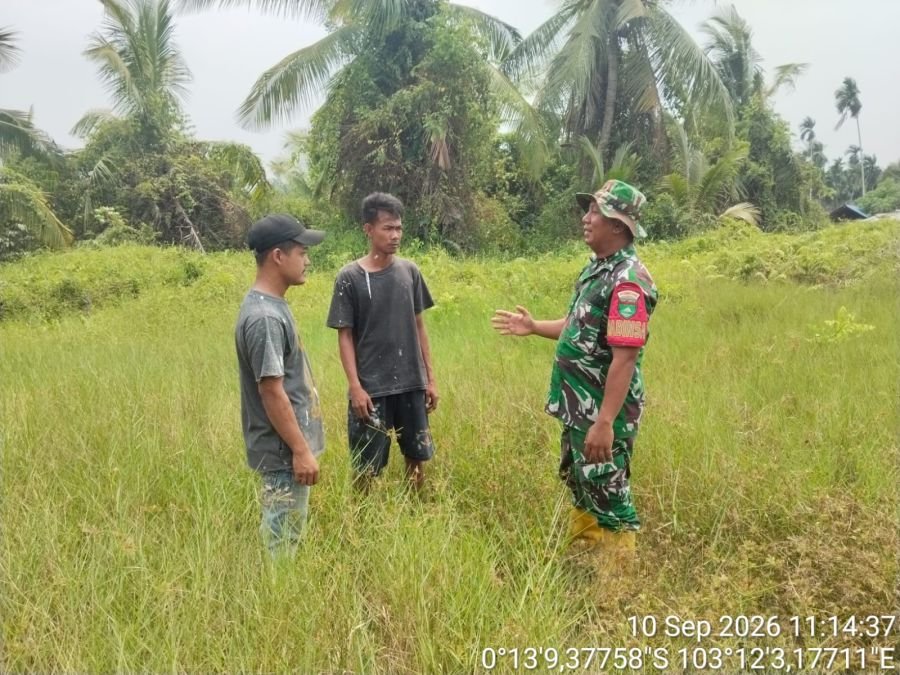 Babinsa Koramil 12 Batang Tuaka Patroli Tapal Batas, Api dan Asap Nihil