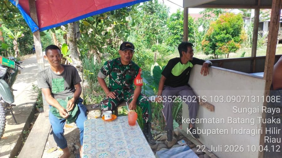Babinsa Koramil 12/Batang Tuaka Ajak Tokoh Pemuda Bersama Cegah Penyalahgunaan Narkoba