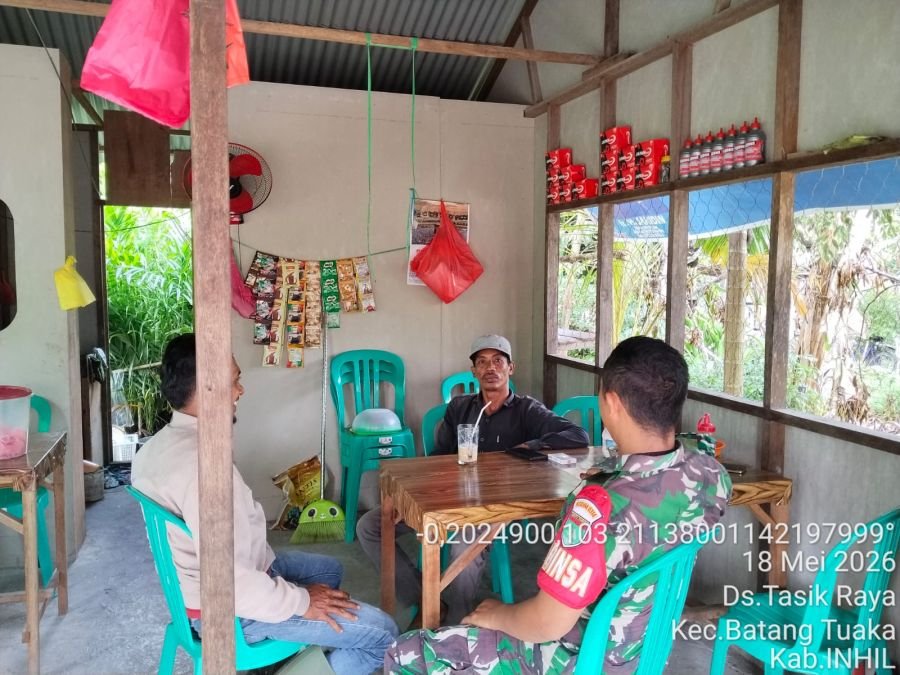 Babinsa Koramil 12/Batang Tuaka Ajak Warga Aktifkan Ronda Malam Antisipasi Pencurian