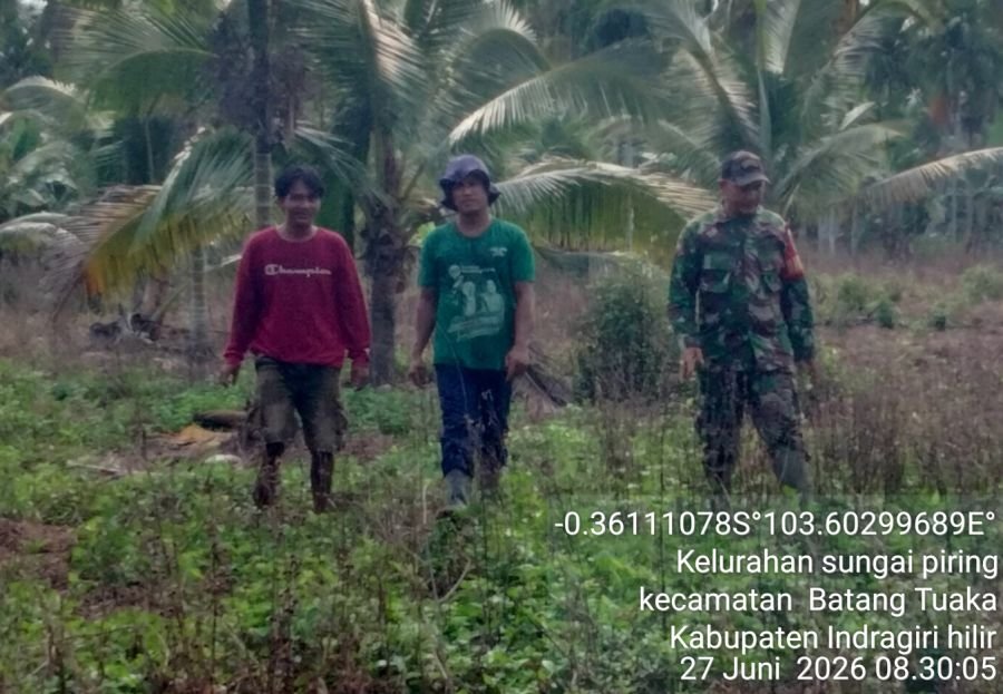 Babinsa Koramil 12/Batang Tuaka Gelar Patroli dan Sosialisasi Karhutla, Titik Api Nihil