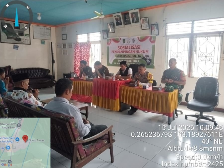 Babinsa Koramil 12/Batang Tuaka Hadiri Sosialisasi Pendampingan Hukum Dana Desa Tahun 2026
