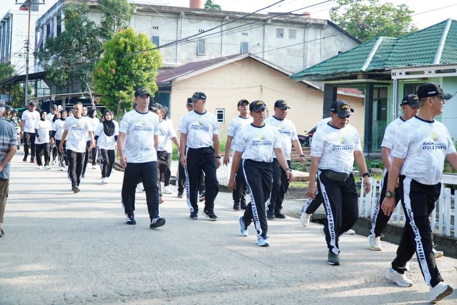 Babinsa Koramil 12/Batang Tuaka Ikuti Olahraga Bersama di Makodim 0314/Inhil
