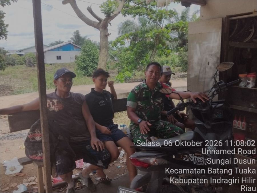 Babinsa Koramil 12/Batang Tuaka Imbau Warga Bijak Bermedia dan Cegah Karhutla