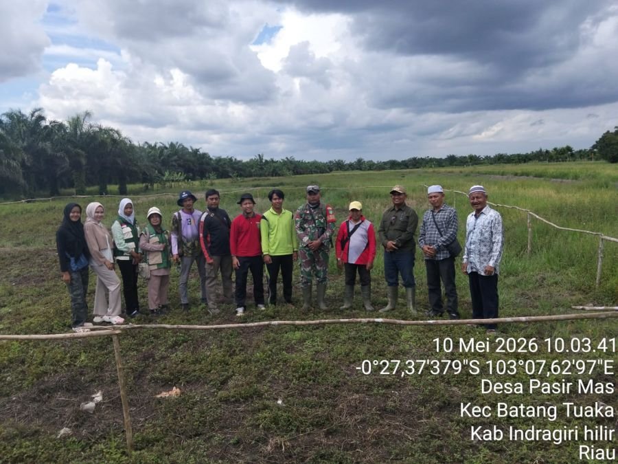 Babinsa Koramil 12/Batang Tuaka Laksanakan Komsos dan Cek Lokasi Lahan KDKMP di Desa Pasir Mas