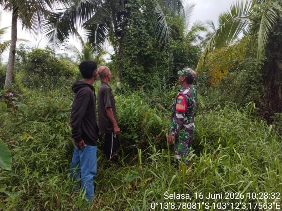 Babinsa Koramil 12/Batang Tuaka Laksanakan Patroli Tapal Batas, Tidak Ditemukan Titik Api dan Asap
