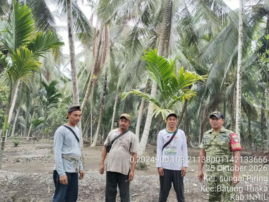 Babinsa Koramil 12/Batang Tuaka Patroli Tapal Batas di Sungai Piring, Titik Api Nihil