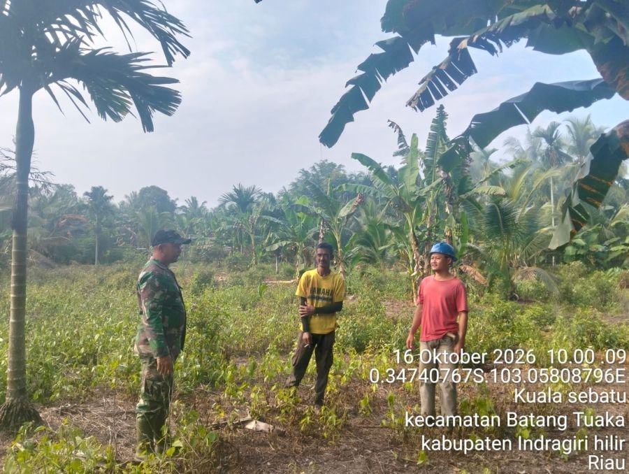 Babinsa Koramil 12/Batang Tuaka Sosialisasi dan Patroli Karhutla, Titik Api dan Asap Nihil