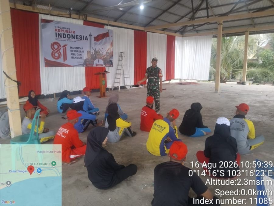 Babinsa Koramil 12/BTK Ajak Paskibra Batang Tuaka Tingkatkan Tanggung Jawab dan Disiplin