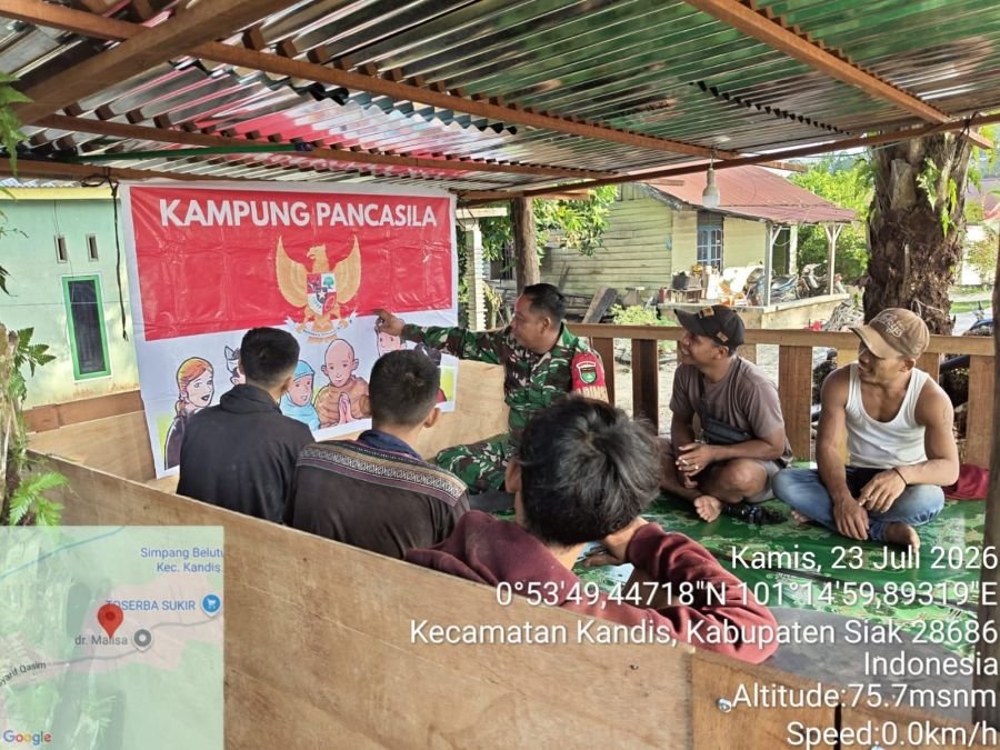 Babinsa Koramil Kandis Perkokoh Nasionalisme Melalui Edukasi Pancasila