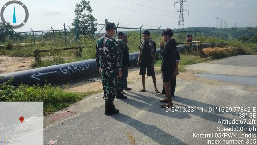 Babinsa Koramil Kandis Perkuat Pengamanan Objek Vital Migas PHR