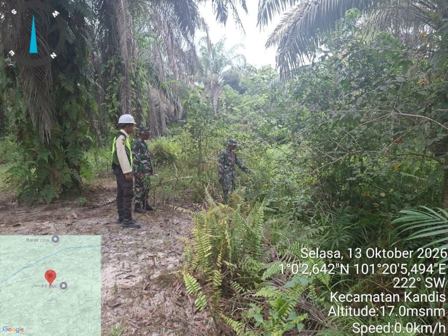 Babinsa Koramil Kandis Sisir Pencing Bekulo, Tak Temukan Titik Api
