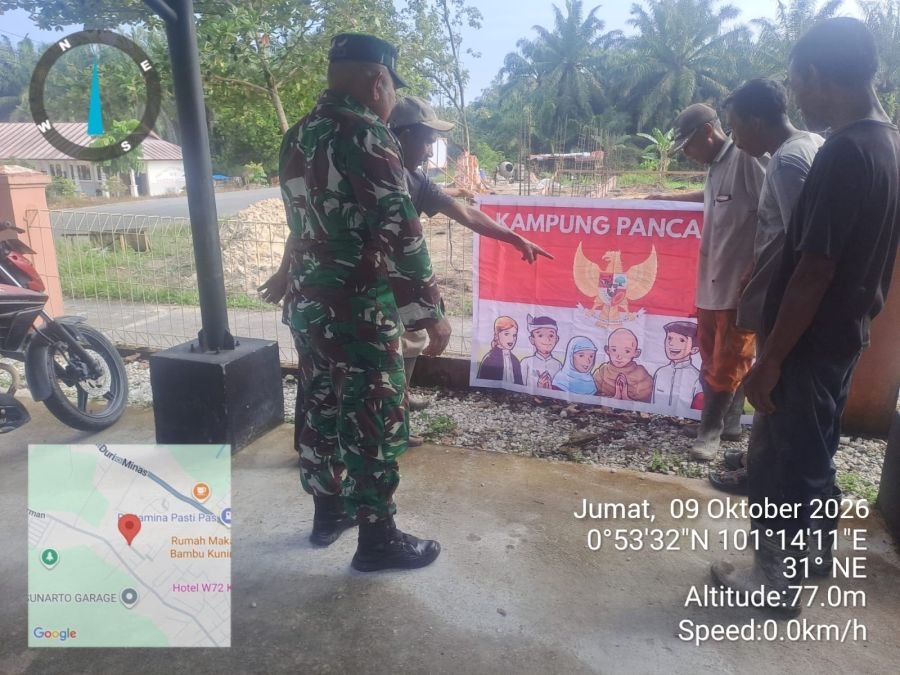 Babinsa Koramil Kandis Tanamkan Nilai Pancasila kepada Warga Telaga Sam Sam