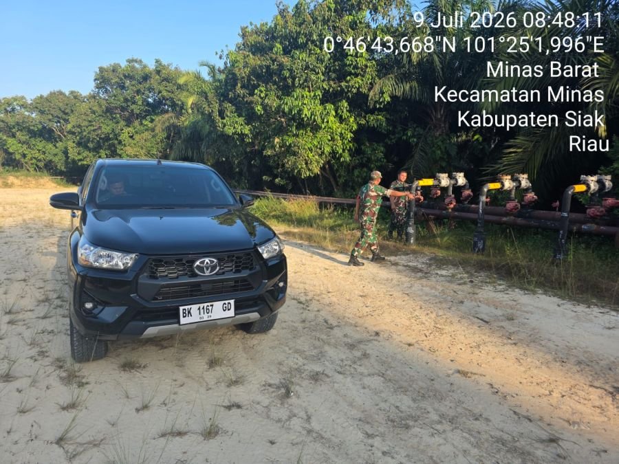 Babinsa Koramil Minas Perkuat Patroli Objek Vital SKK Migas-PT PHR