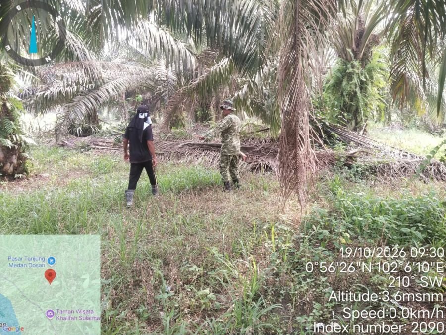 Babinsa Koramil Sungai Apit Sisir Kampung Dosan, Tak Ditemukan Titik Api