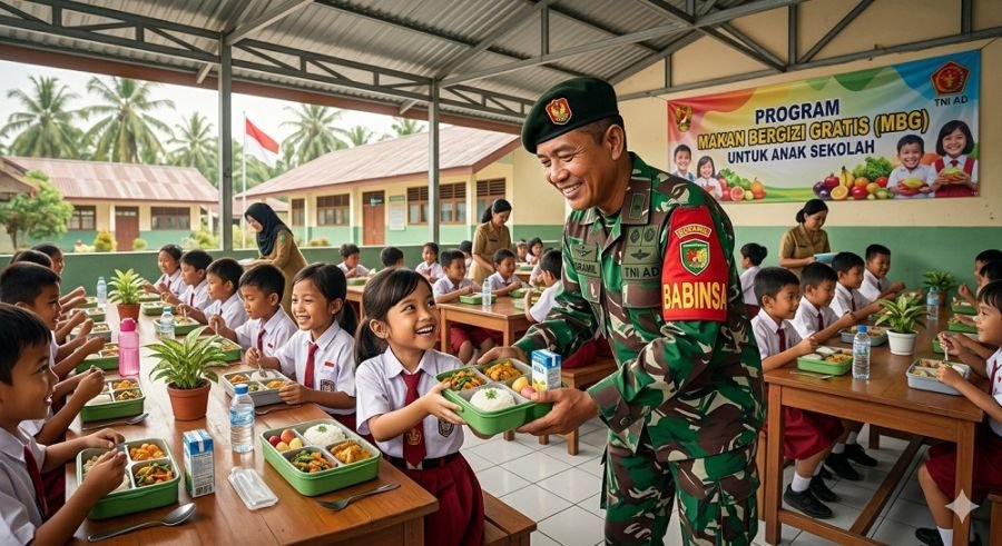 Babinsa KTM Kawal MBG Sekolah, Pastikan Gizi Siswa Tepat Sasaran