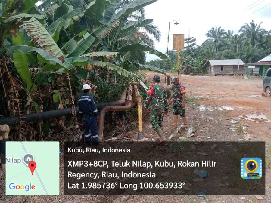 Babinsa Kubu Tingkatkan Pengawasan Aset Migas di Teluk Nilap