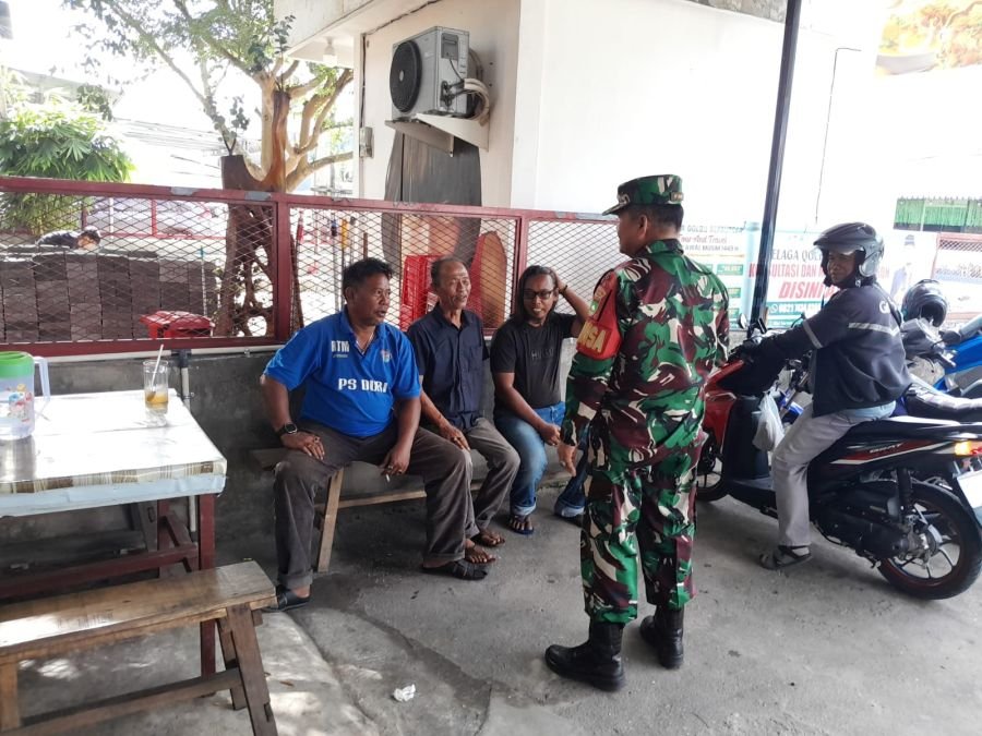 Babinsa Mandau melaSosil di kelurahan Batang Serosa