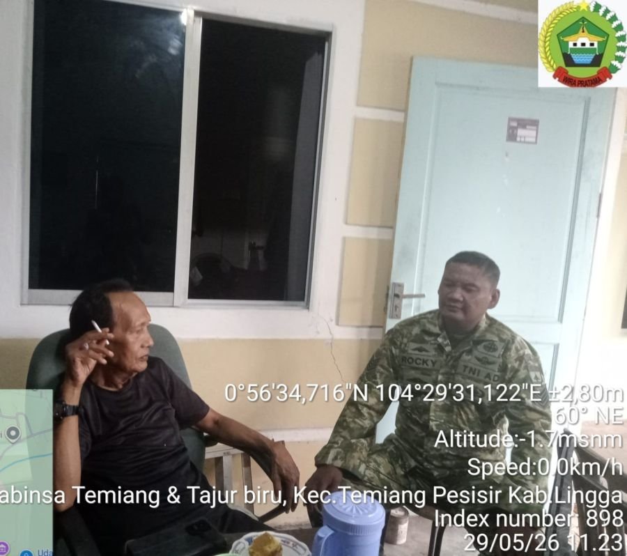 Babinsa menyampaikan pesan, nasihat, serta imbauan yang tulus kepada Bapak Sahwal