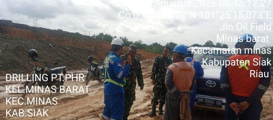 Babinsa Minas Pantau Aktivitas Drilling di Rig ACS#24, Situasi Aman