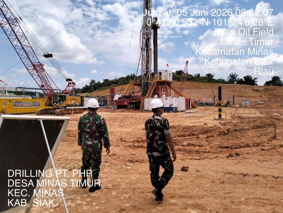 Babinsa Minas Pantau Tiga Lokasi Drilling, Operasional Rig Tetap Aman