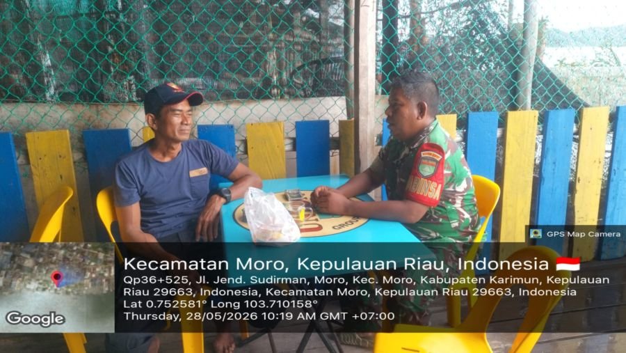 Babinsa Nyiur Permai Ingatkan Nelayan Waspadai Cuaca Saat Melaut