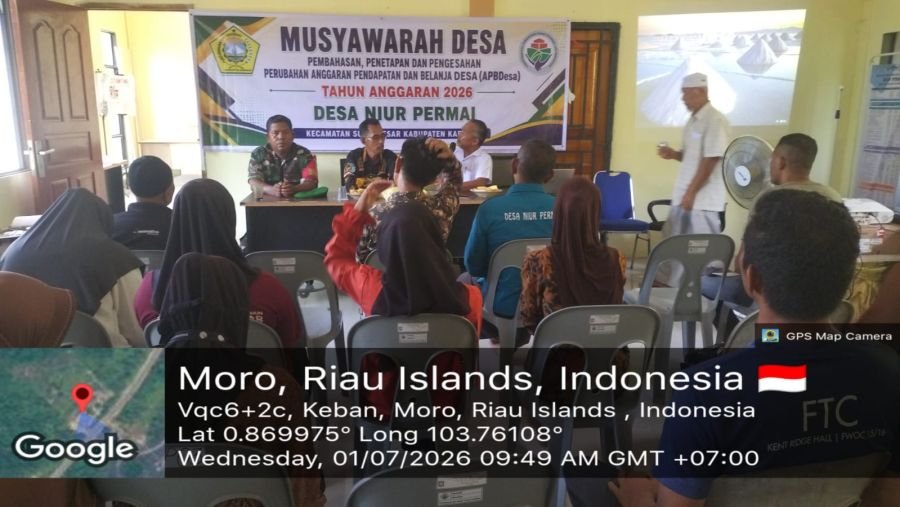 Babinsa Nyiur Permai Kawal Musdes, Dorong Pembentukan BUM Desa