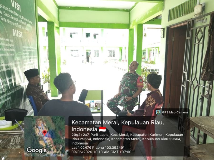 Babinsa Parit Benut Perkuat Sinergi dengan Pondok Pesantren Al-Hikmah
