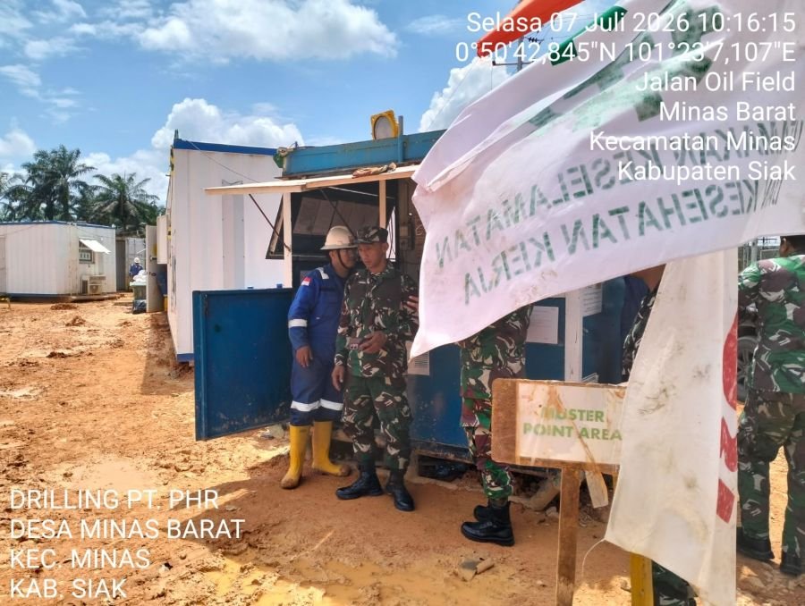 Babinsa Patroli Tiga Titik Pengeboran Migas, Aktivitas Rig Berjalan Aman