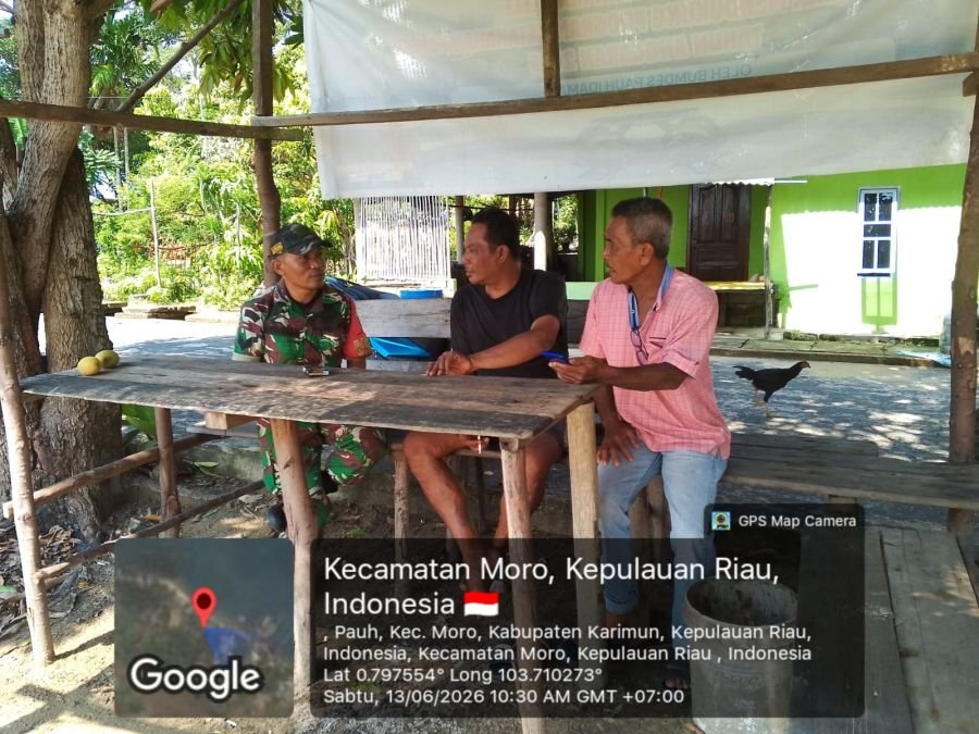 Babinsa Pauh Perkuat Silaturahmi, Rangkul Nelayan dan Direktur BUMDes