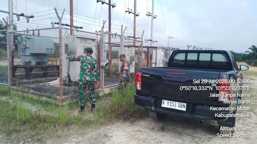 Babinsa Perkuat Pengamanan Objek Vital SKK Migas di Minas, Situasi Tetap Aman