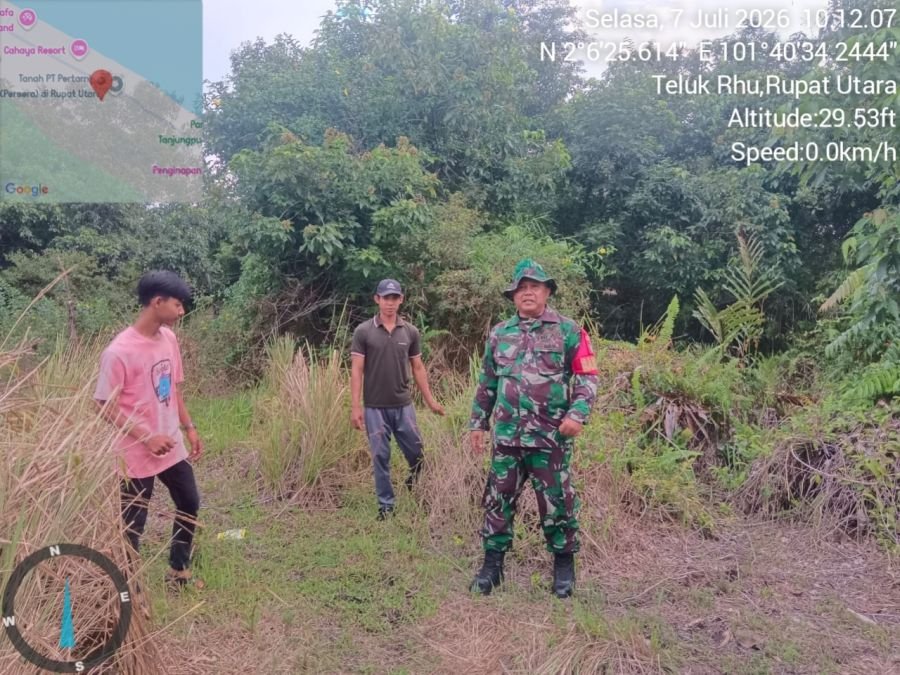 Babinsa pos ramil rupat utara  koramil 04/ rupat melaksanakan patroli aset pertamina