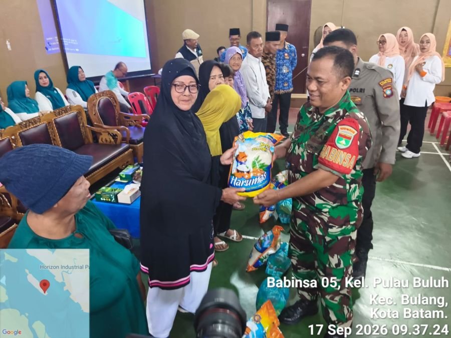 Babinsa Pulau Buluh Hadiri Sekolah Lansia, 30 Warga Jalani Pemeriksaan Kesehatan