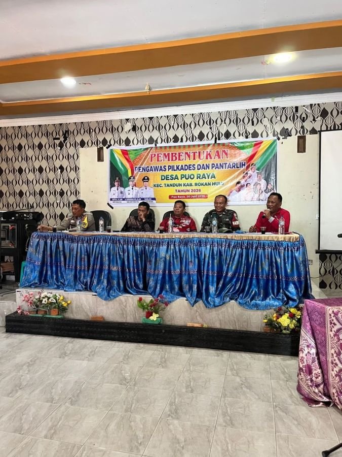 Babinsa Puo Raya Hadiri Pembentukan Panitia Pengawas Pilkades dan Pentarlih di Kec. Tandun