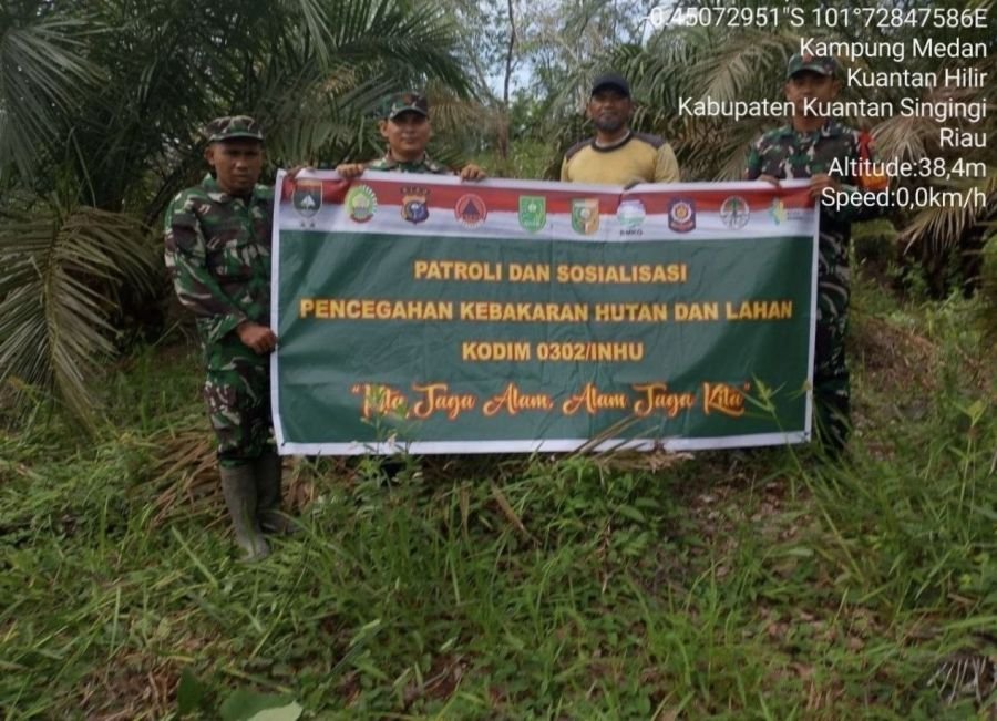 Babinsa Ramil 07/KH Sisiri Wilayah Rawan Karhutla, Warga Dusun Tuo Diimbau Tidak Membakar Lahan