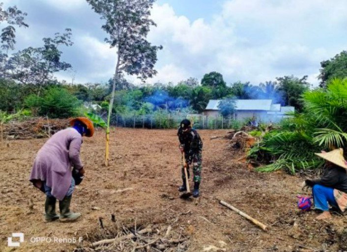 Babinsa Ramil 07/KH Turun ke Sawah, Percepat Persiapan Tanam Jagung Warga
