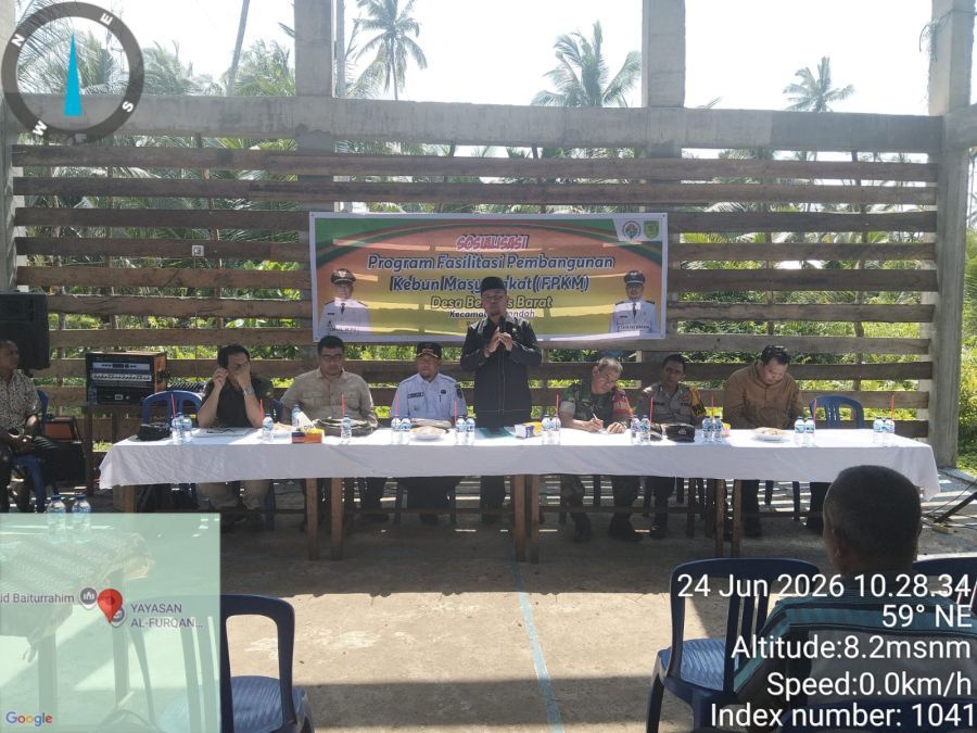 Babinsa Ramil 08/MDH Rapat Sosialisasi Program Fasilitasi Pembangunan Kebun Masyarakat ( FPKM