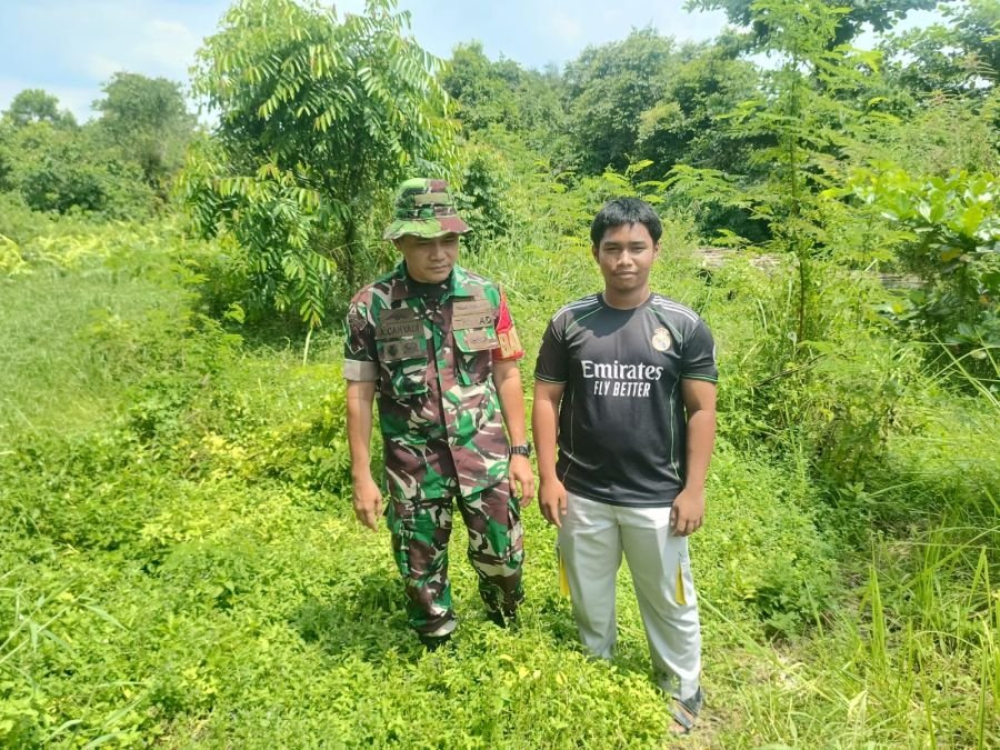 Babinsa Rumbai Ajak Warga Lembah Damai Peduli Cegah Karhutla Sejak Dini
