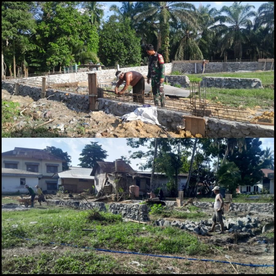 Babinsa Rumbai Barat Monitor Pembangunan Koperasi Merah Putih di Muara Fajar Timur