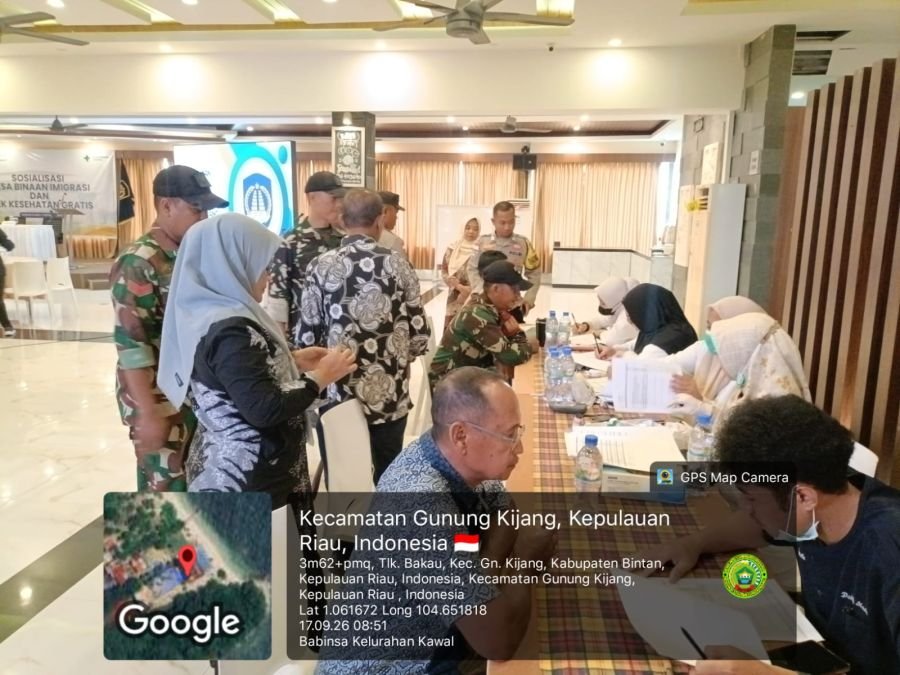 Babinsa Se-Kecamatan Gunung Kijang Hadiri Sosialisasi Program Desa Binaan Imigrasi