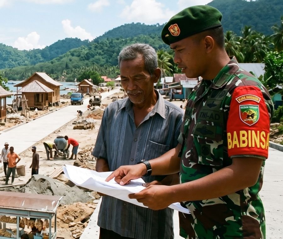 Babinsa Serasan Kawal Pembangunan KDKMP, Ekonomi Desa Dipacu
